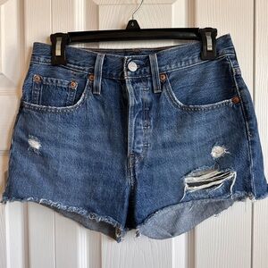 Levi’s Blue Distressed Denim Women’s Shorts